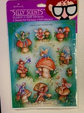 Vintage Hallmark "Silly Scents" MUSHROOM Scratch Sniff Stickers ....1 Sheet Only