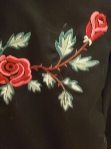 Scully Shirt Pearl Snap Skull Roses Cowboy Medium Vintage Gene KISS Rockabilly - Picture 9 of 13
