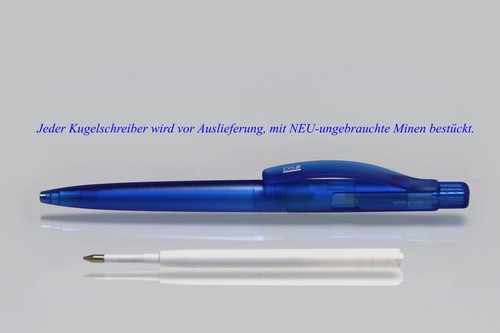 5x Hochwertige Kugelschreiber mit Großraummine - Druckmechanik - mattblau - NEU - Bild 3 von 5