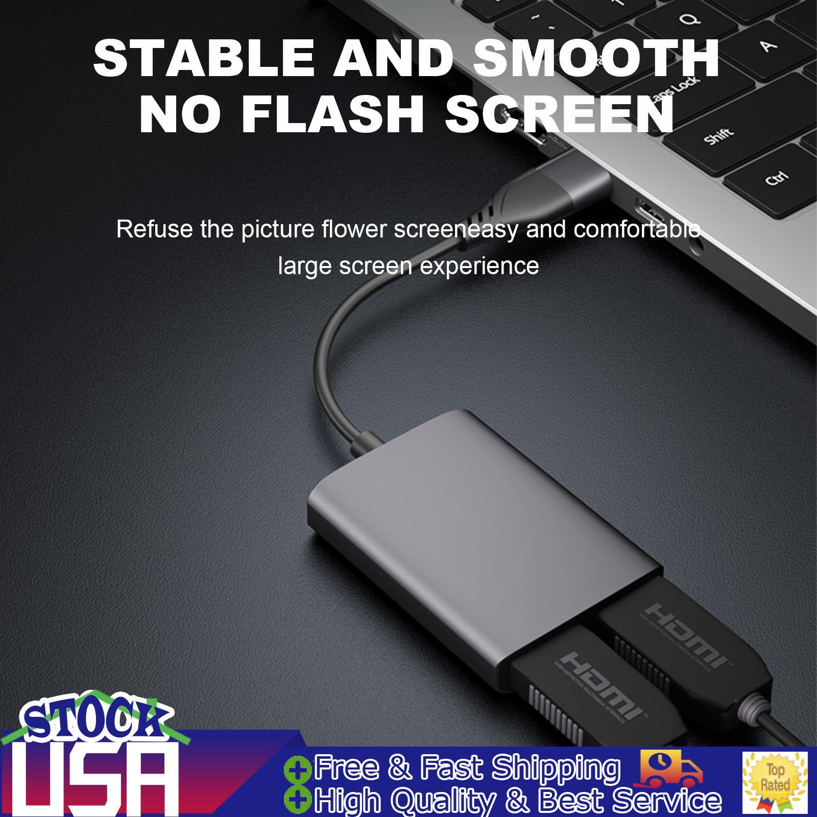 Type C/USB3.0 to Dual HDMI Adapter 1080P 60Hz Extend 2 Different Screen Hub