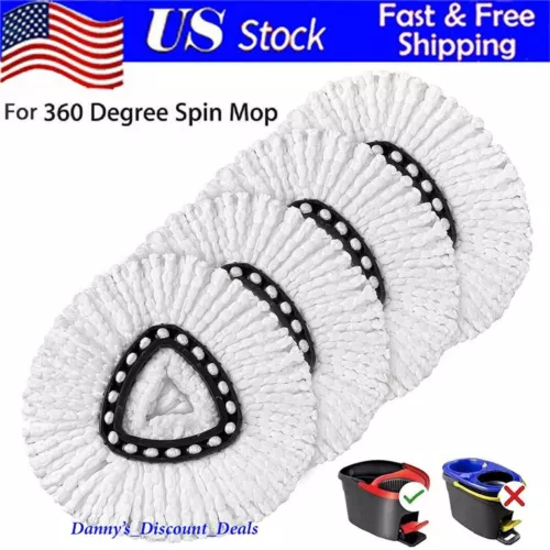 4Pc Replacement Microfiber Mop Head Easy Clean Wring Refill For O-Cedar Spin Mop