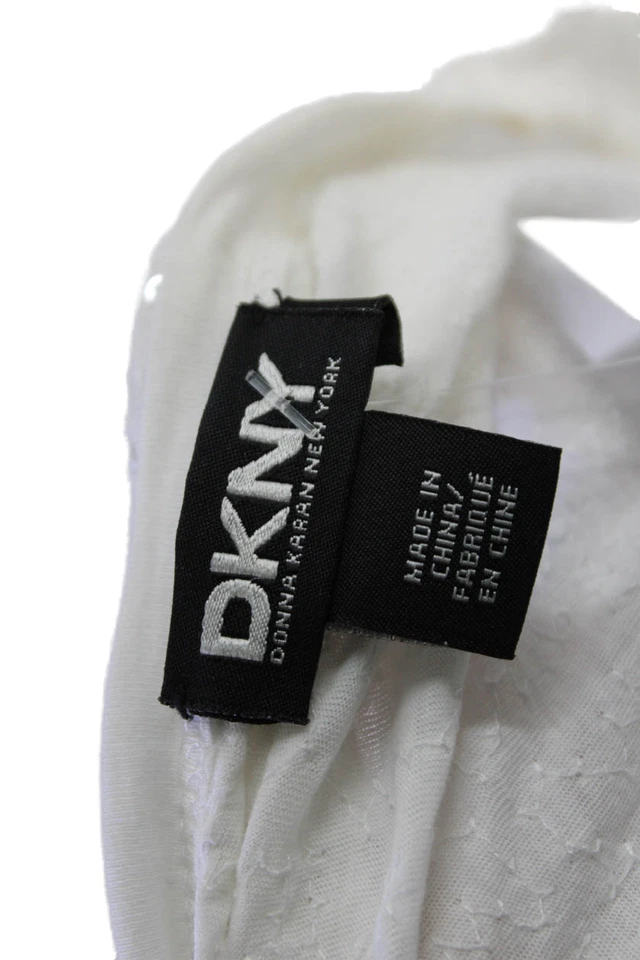 DKNY женщин круглый вырез короткие рукава блестки основной футболка белый размер S - Изображение 4 из 4