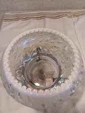 Large Rose Bowl With Brass Stand By FENTON.  8 Inches Across, 7 Inches Tall.