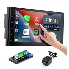 7 inch Wireless Double Din Car Stereo with Carplay Android 2 32G
