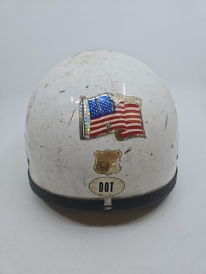 Vintage Bell Toptex White Motorcycle Half Helmet Shorty Size