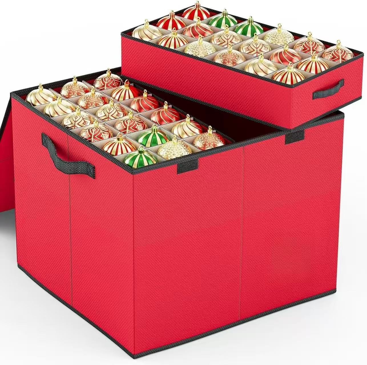 144 Count - 3" Christmas Ornament Storage Box, Holiday Ornament Organizer