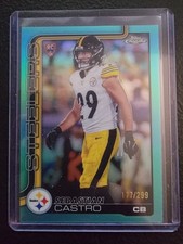 2025 Topps Chrome Football Sebastian Castro #370 Teal Aqua Rookie Card RC /299