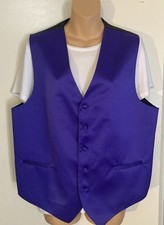 Vesuvio Napoli Mens Size M Purple Lined in Black Formal Dress Vest Waistcoat
