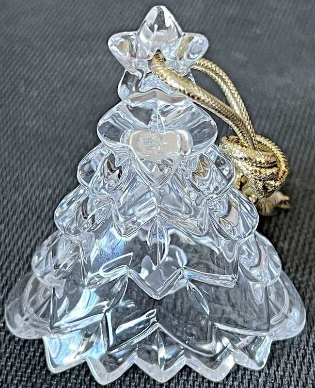 Crystal Christmas Tree Shaped Working Bell Ornament Mikasa "Heavenly Music" 3"