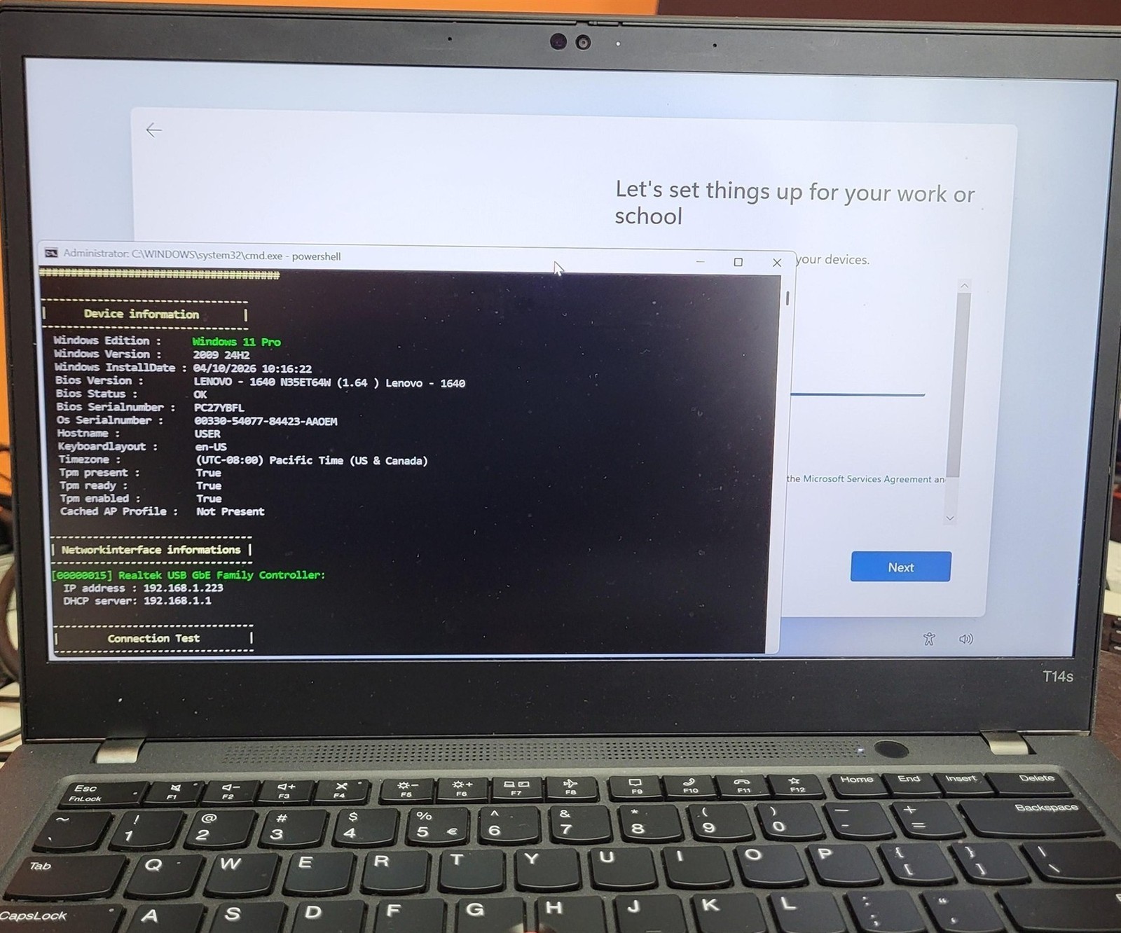 Lenovo ThinkPad T14s Gen 2, 14-Inch Laptop, with Intel Core i5-1145G7, Windows 11 Home