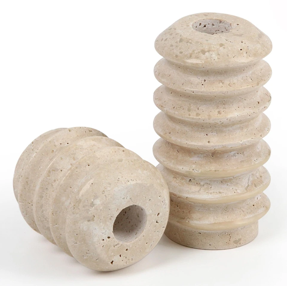 Juego de Candelabros Cónicos Travertino Natural Candelabro Manto Vela S... Foto 3 de 4