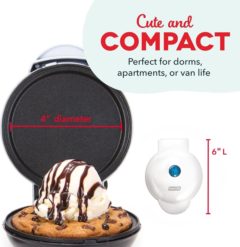 Compact Mini Maker Griddle for Pancakes, Cookies & More - Recipe Book Included Foto 4 de 4