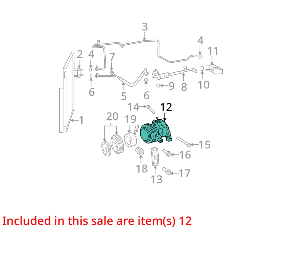 Compresor de aire acondicionado Dodge Ram 1500 OEM UXI3Q Foto 3 de 4