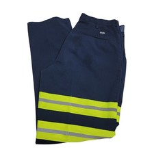 Cintas ComfortFLEX Work Pants Mens 32 Navy Blue Reflective Hi-Vis Safety