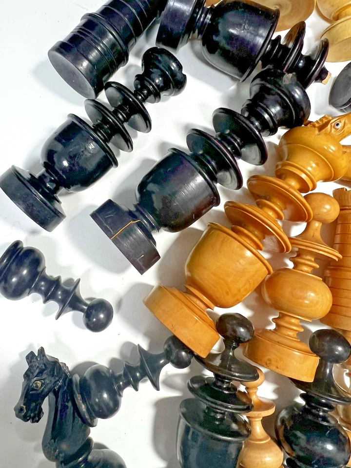 Ancien Pions de Jeu d'Échec incomplet (Pour le détails et les dimensions photos) - Photo 2/4