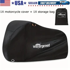 Motorcycle Motor Cover Waterproof Outdoor Rain Dust Snow Sun Protector Black