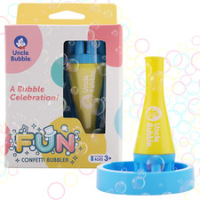 Uncle Bubble Mini Bubble Blower - Non Toxic Plastic Confetti Bubbler
