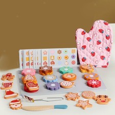 Slice and Bake Cookies Wooden Pretend Play Food for Boys Girls Kids Ages 3 