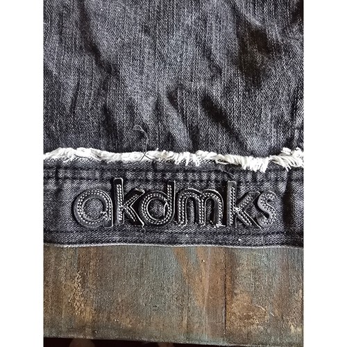 Akademiks Vintage 90s Button Down Denim Jacket Black/Grey 3XL - Picture 8 of 11