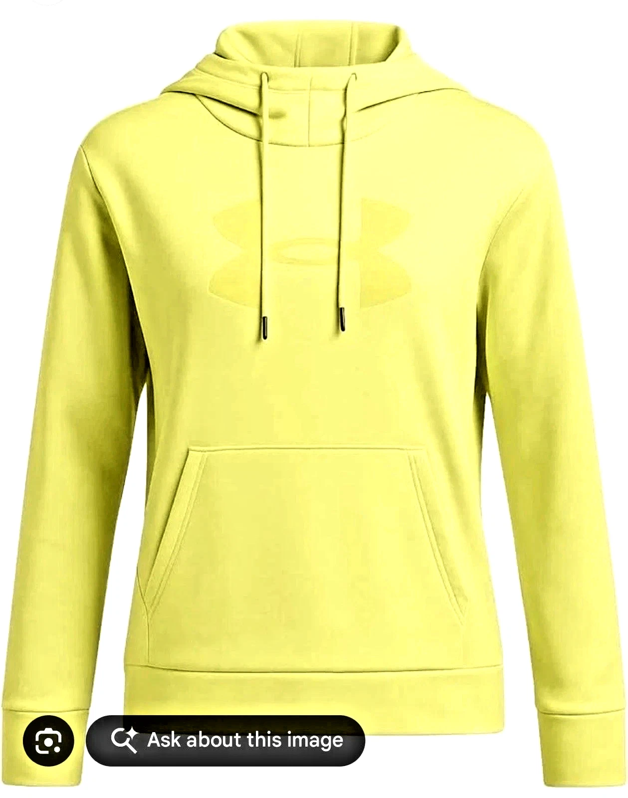 NWT $55 Women's Under Armour Fleece Big Logo Hoodie Yellow Size XS 1389286-743