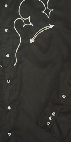 Panhandle Slim Mens XL Retro Western Shirt Black Diamond Snap Long Sleeve Cowboy - Picture 5 of 8