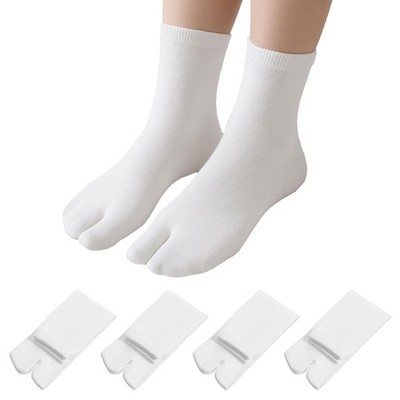 4 Paar Tabi Flip Flop Socken, Baumwolle Größe 3642 Geteilte Zehensocken Elast...