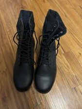 MEN'S COMBAT WORK HUNTING BLACK LEATHER LACE UP BOOTS STYLE RN80461 SIZE 13R