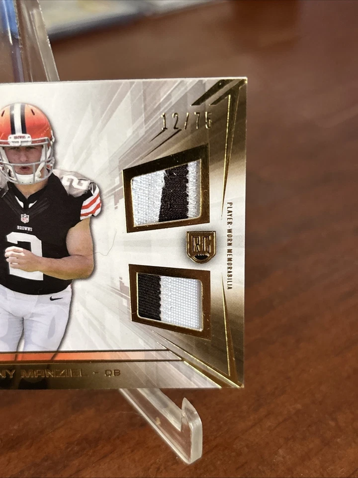 Parche Topps Prime Quad Relics Johnny Manziel 2014 #QR-JM/75 MEM, RC SP Foto 2 de 4