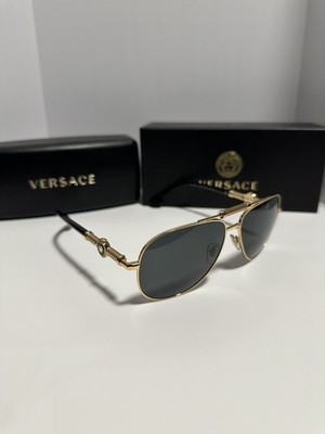 Versace OVE2236 Gold sunglasses, Dark grey lens