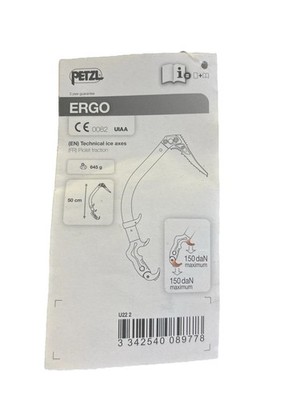 Petzl ERGO Technical Ice Tool 50cm Ice Axe Mixed Climbing Orange