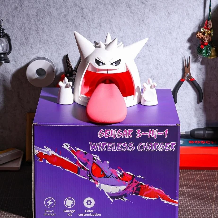 Gigantamax Gengar Mega Wireless Charger Luminous Charging iPhones Watch Airpods - Image 2 of 4