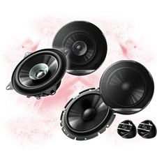 PIONEER 16,5m/10cm Front/Heck Auto Lautsprecher Komplett-SET für OPEL (#369)