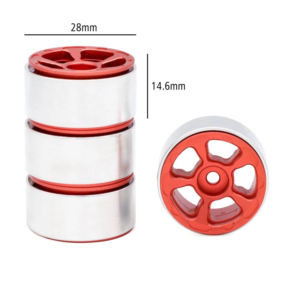 4 STÜCKE 1,0 Metallfelgen für 1/24 1/18 RC Crawler Auto SCX24 AX8601 - Bild 2 von 4