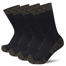  Men's Moisture Control Cushion Crew Work Boot 6-12 4 Pairs Black/Olive Drab