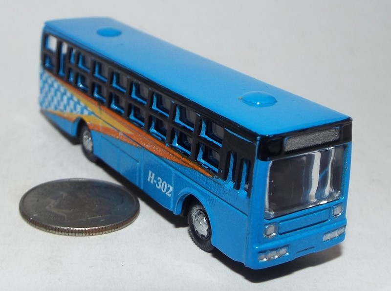 Small Evemodel N Scale City Bus in Blue