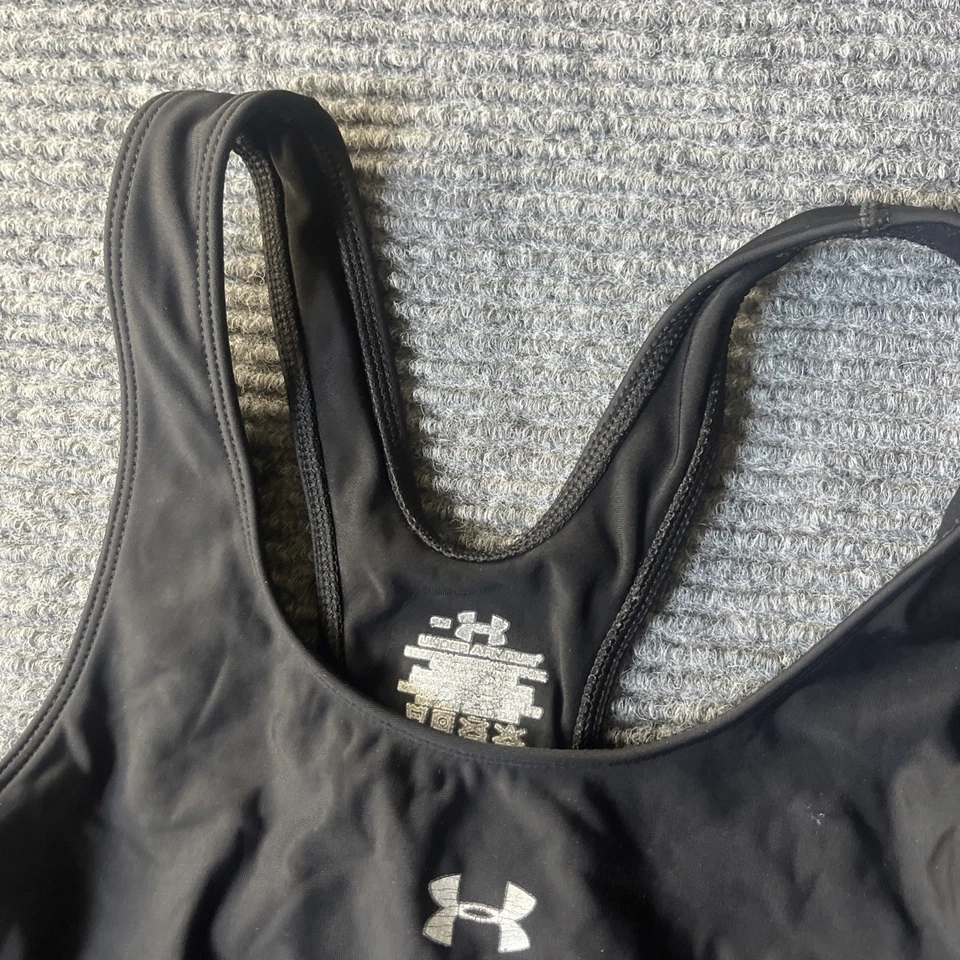 Under Armour Sports Bra Women Small Black Gym Yoga Running Sports - Image 2 of 4