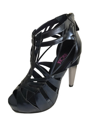 TOPSHOP UNIKAT Navy Lackleder Riemchen High Heel Sandalen UK 3 EU 36 NEU