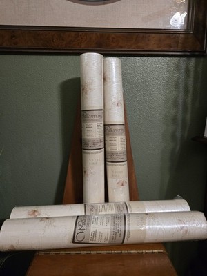 (4) Vtg Wallcovering Double Rolls Butterfly Floral Wallpaper