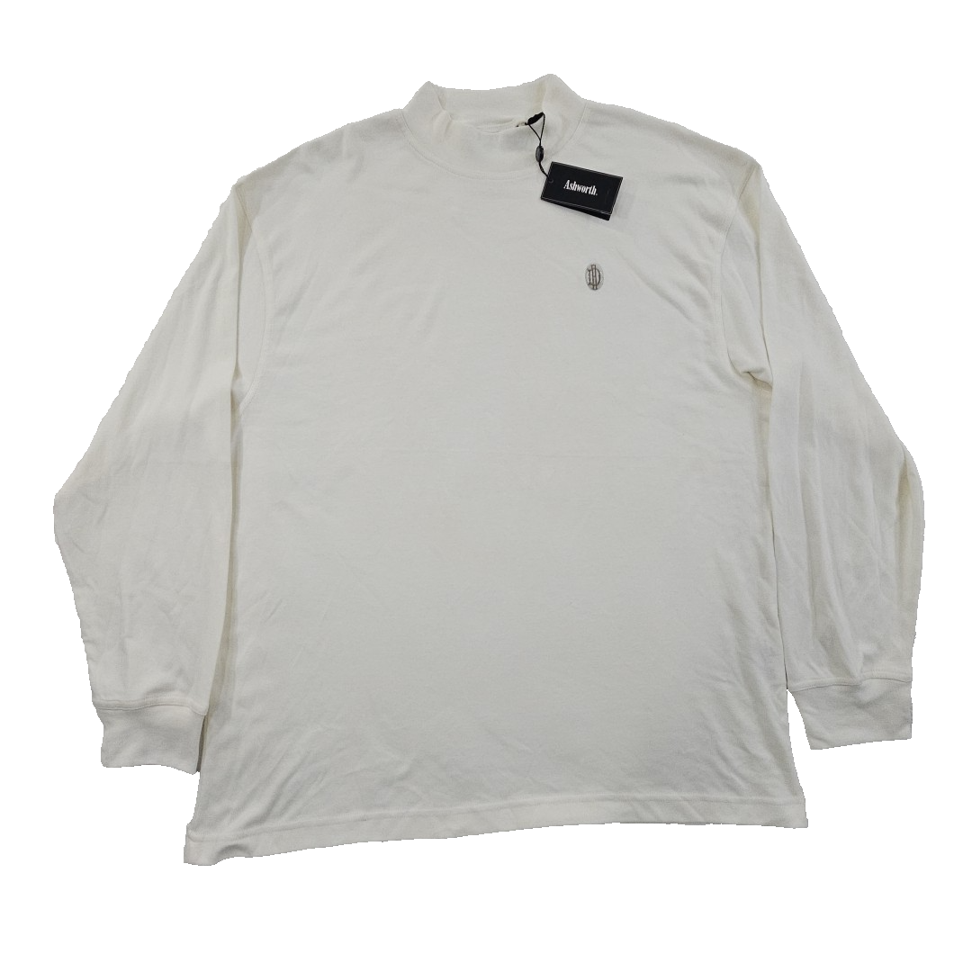 NEW Ashworth Druid Hills Golf Course Pique LS Polo Shirt XL White