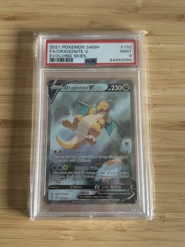 2021 Pokemon TCG Dragonite V Alt Art Card Evolving Skies 192/203 PSA 9 MINT