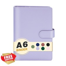 A6 Binder 6 Ring Mini Photocard Binder Purple Magnetic Closure