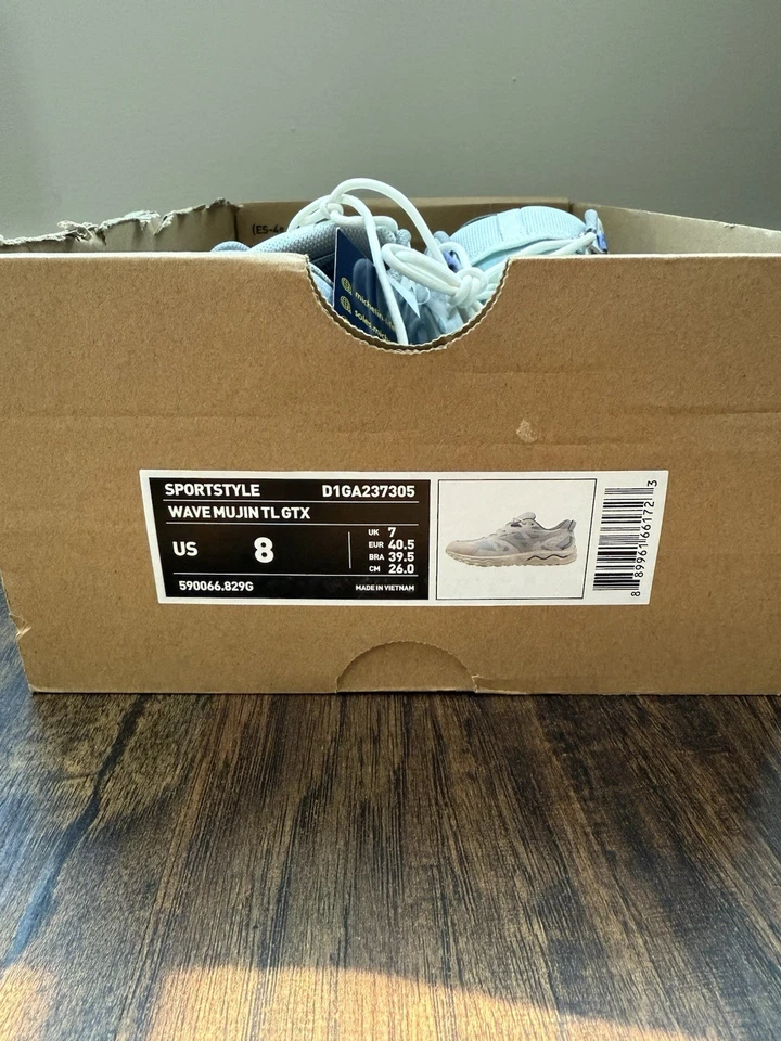 Mizuno Wave Mujin TL Gore-Tex Shoes Sand Blue Men Size 8 New No Box Top - Image 3 of 4