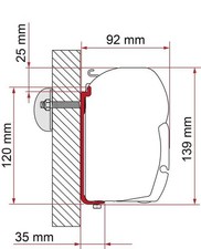 Fiamma Motorhome As 400 F45/F70 Awning Adapter Kit 400cm 1 Piece - 98655-505