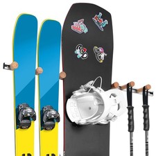 Fuloon Ski And Snowboard Wall Mount Adjustable Storage Rack For Ski Snowboar...