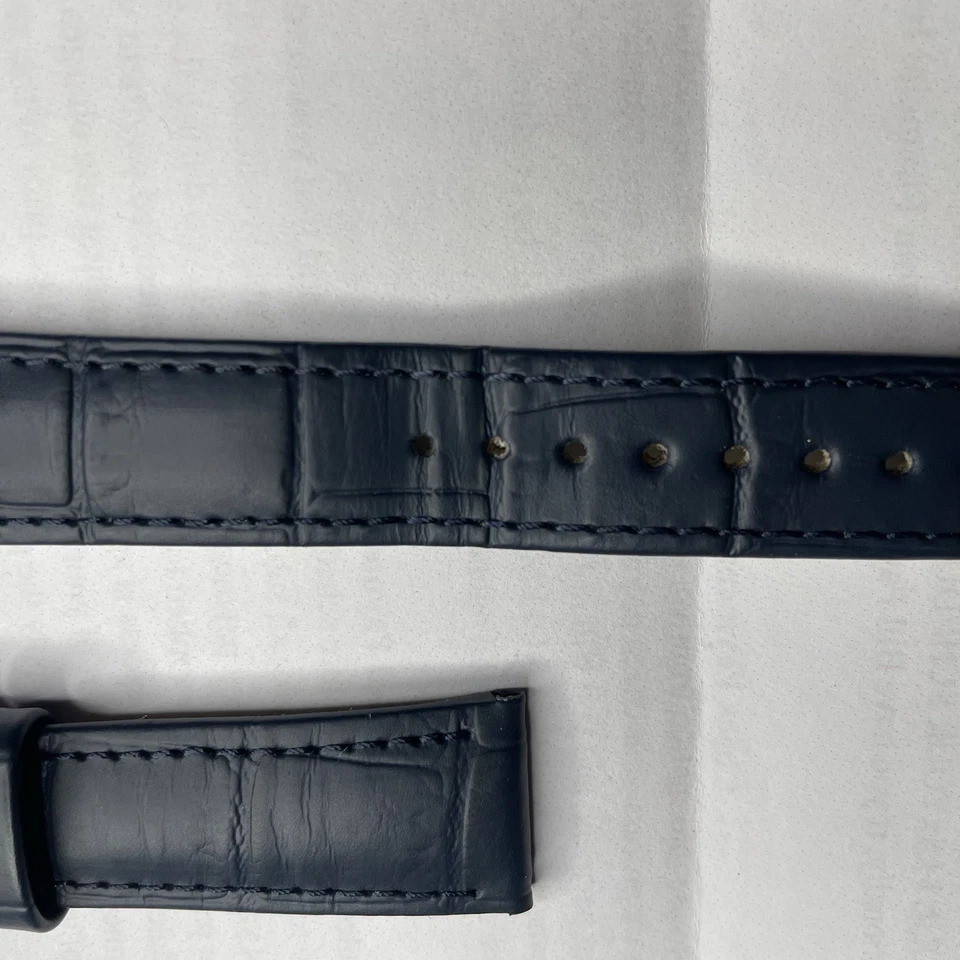 Authentic JR For GRAND SEIKO 19mm - 16mm Blue Calfskin Leather Band Strap - Image 2 of 4