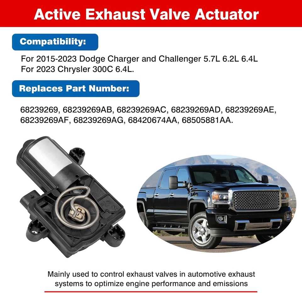 Actuadores de válvula de escape 68239269AF para Cummins Dodge Challenger Charger 2015-23 Foto 2 de 4