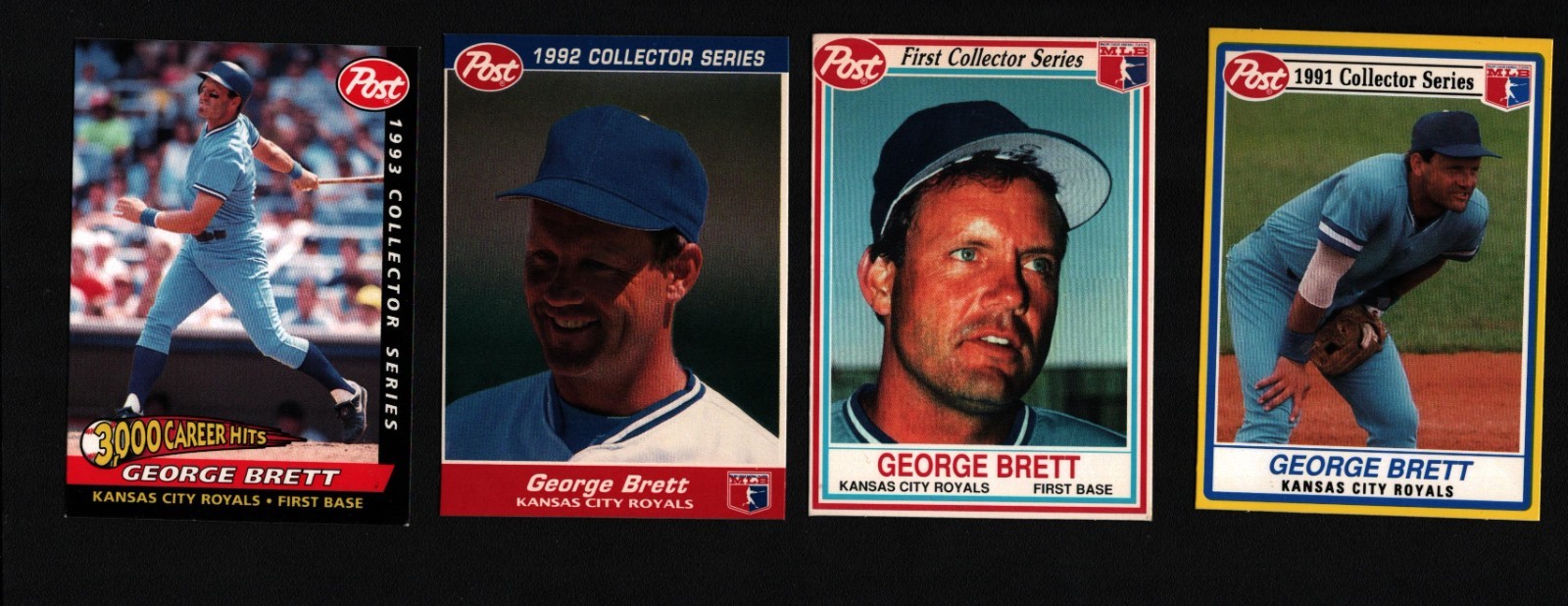 George Brett  1989 1991 1992 1993 Post Collector's Series Baseball Cards