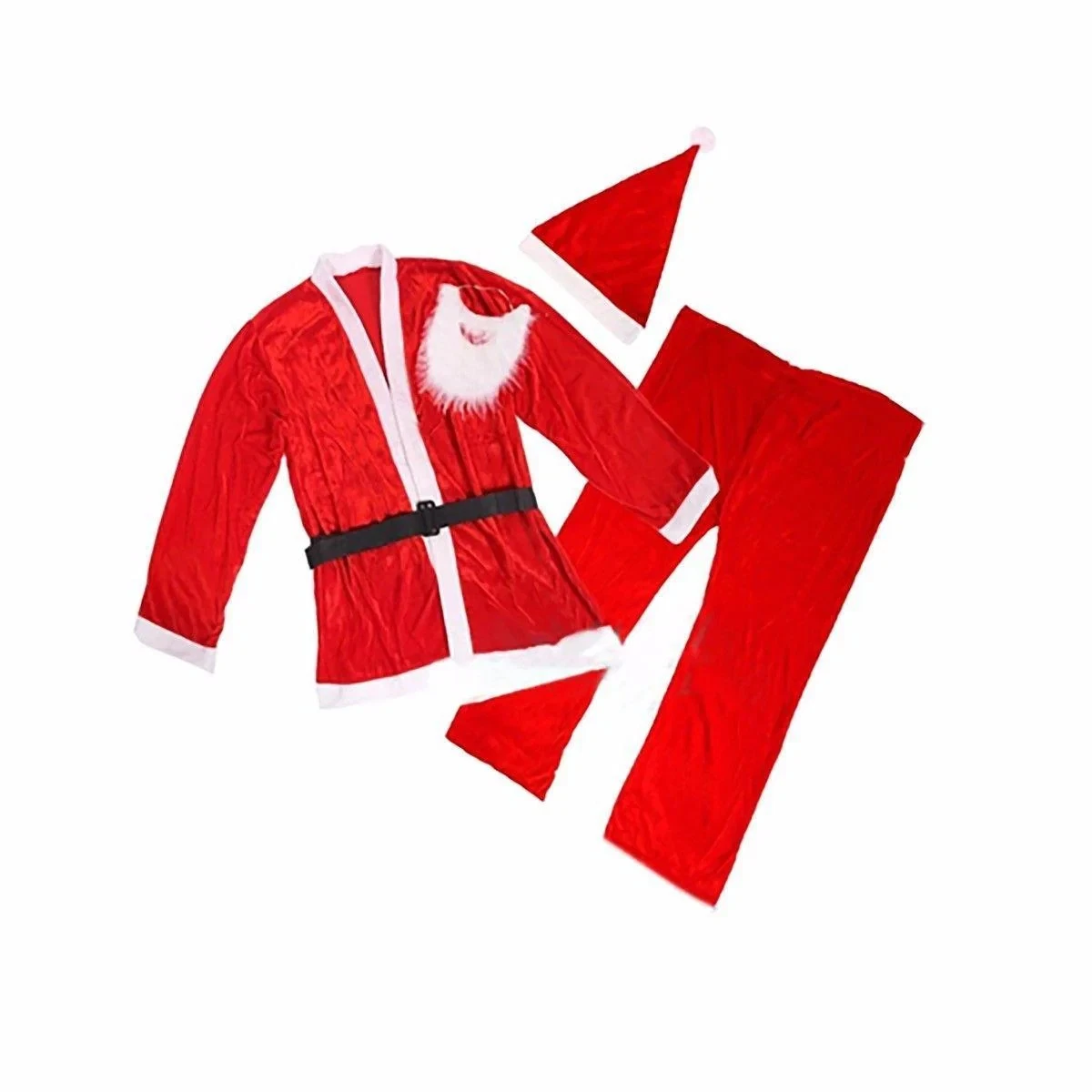 Father Christmas Santa Claus Christmas 4 Piece Costume Suit One Size - Picture 1 of 2