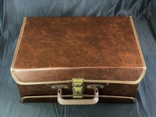 Vintage Service Mfg Co 60 Cassette Tape Carrying Case Holder Brown Faux Leather