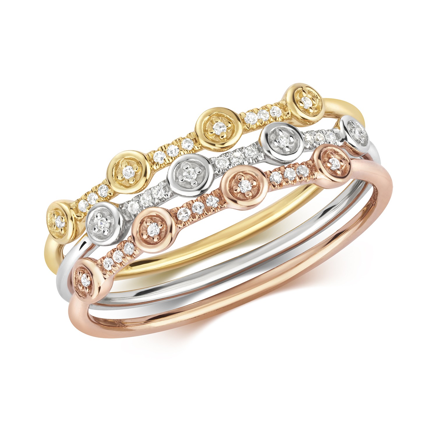 Bague empilable femme or précieux et diamant véritable d'une pureté rare